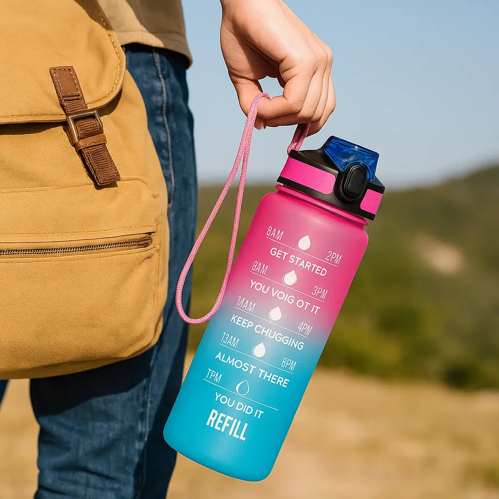 Motivational 1 Litre Water Bottle – Time Marked & Portable Hydration Companion