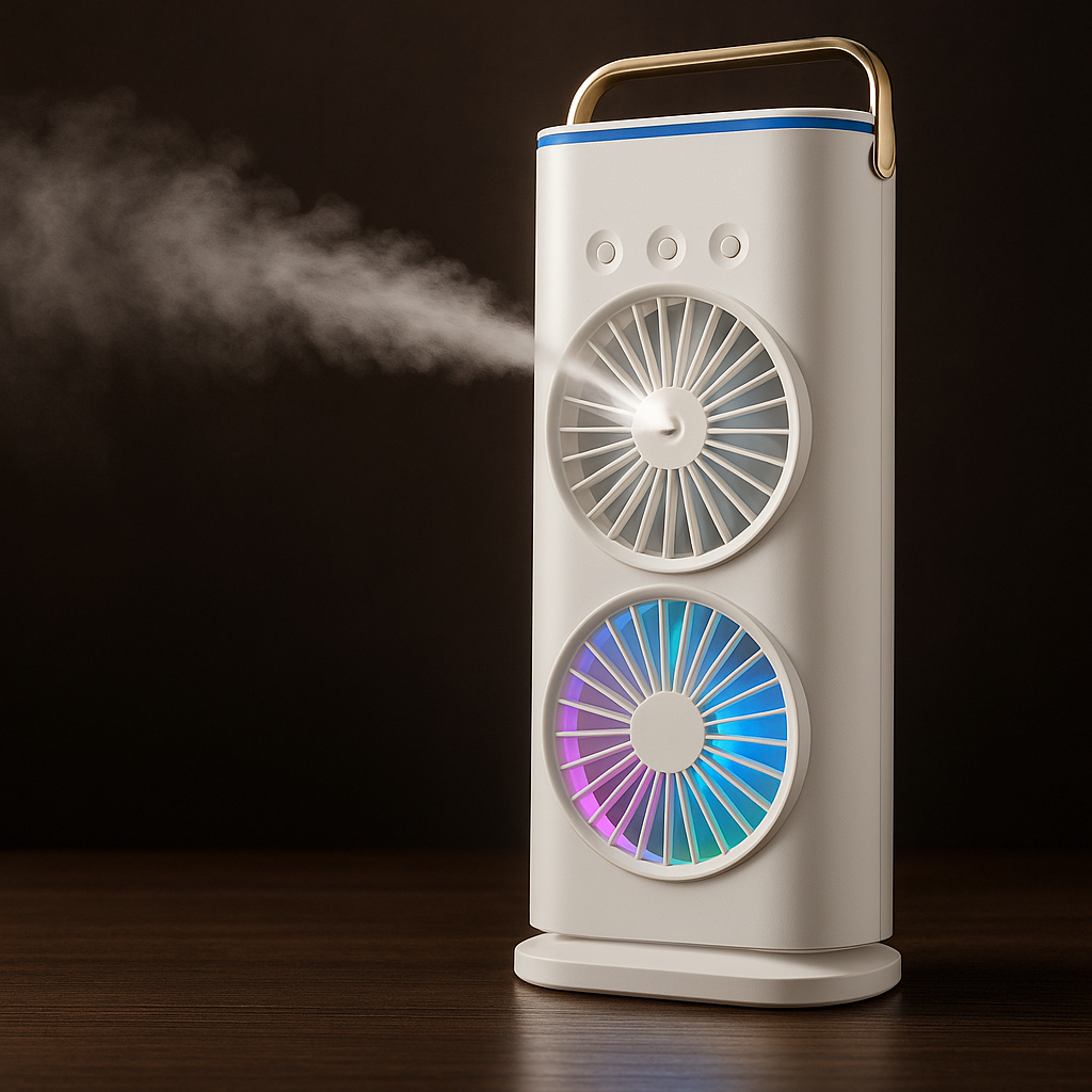 Portable Mini Air Cooler with Dual Mist & Remote Control