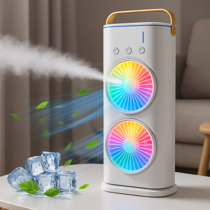 Portable Mini Air Cooler with Dual Mist & Remote Control