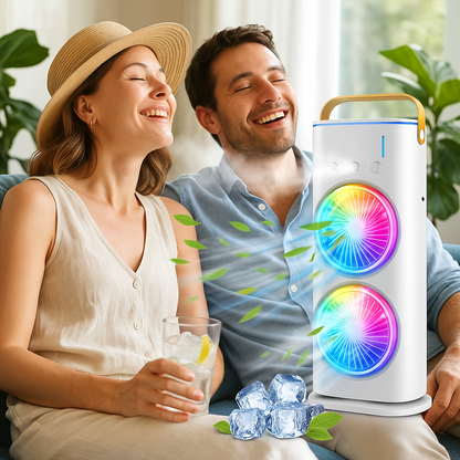 Portable Mini Air Cooler with Dual Mist & Remote Control