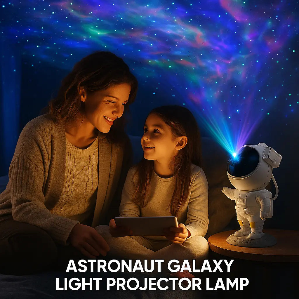 Astronaut Projector Lamp – Galaxy Night Light with Rotating Star Projection