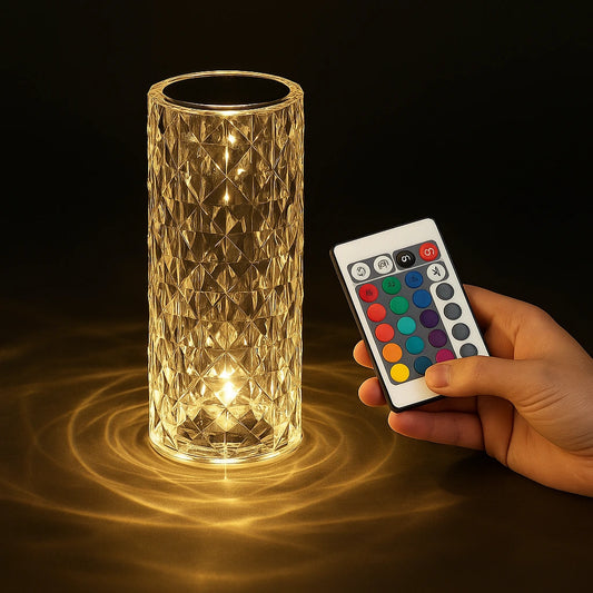 Crystal Touch Lamp – Elegant RGB LED Light with Diamond Cut Design
