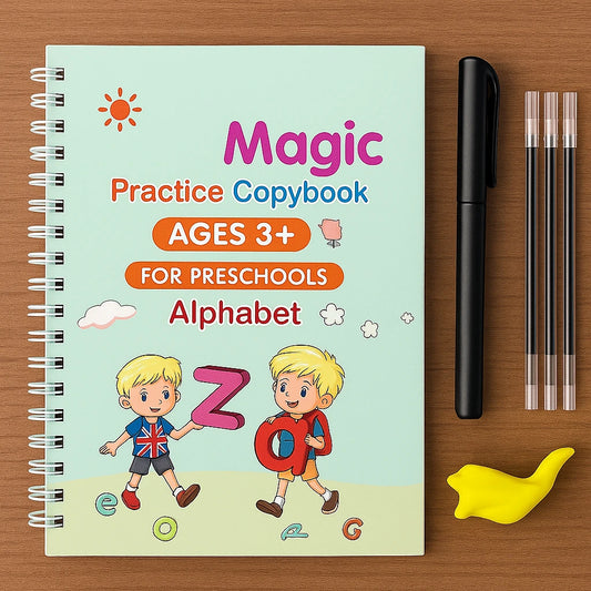 Sank Magic Practice Book – Reusable Handwriting & Drawing Workbook for Kids