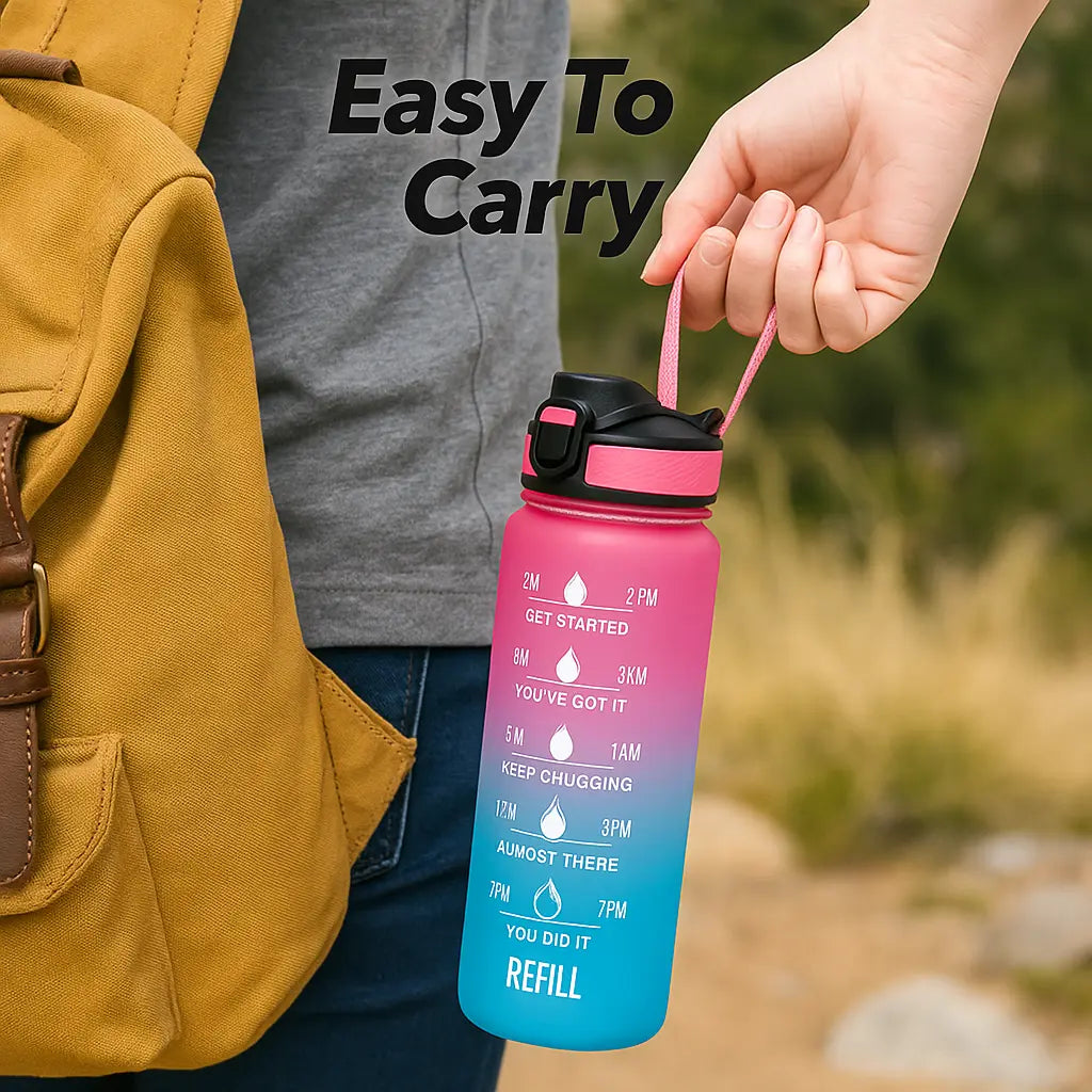Motivational 1 Litre Water Bottle – Time Marked & Portable Hydration Companion