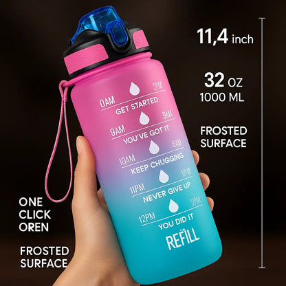 Motivational 1 Litre Water Bottle – Time Marked & Portable Hydration Companion