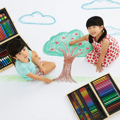 180-Piece Wooden Color Kit – Deluxe Art Set for Kids & Artists