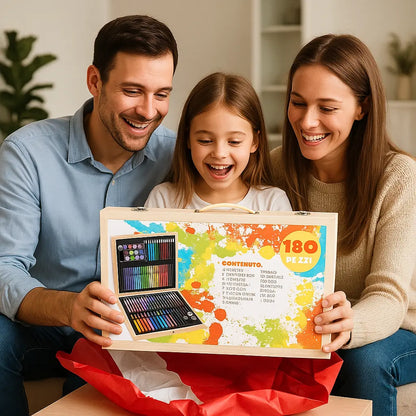 180-Piece Wooden Color Kit – Deluxe Art Set for Kids & Artists
